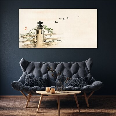 Branches birds Canvas Wall art