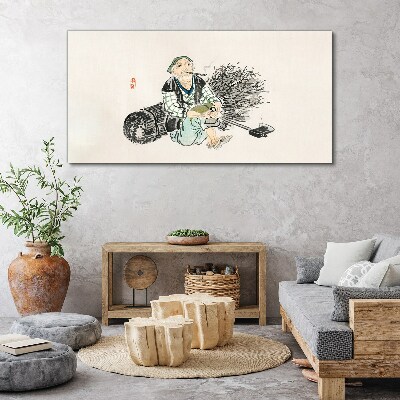 Asian lumberjack Canvas Wall art