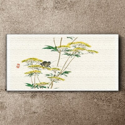 Floral harmony with butterfly Canvas wall art