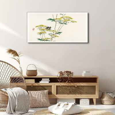 Floral harmony with butterfly Canvas wall art