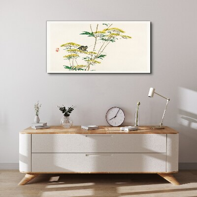 Floral harmony with butterfly Canvas wall art