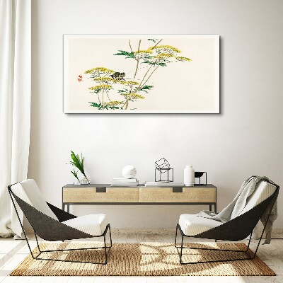 Floral harmony with butterfly Canvas wall art