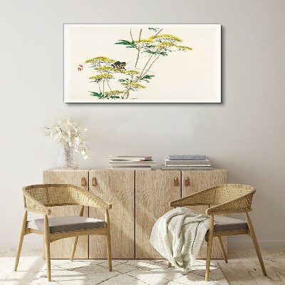 Floral harmony with butterfly Canvas wall art