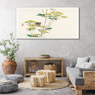 Floral harmony with butterfly Canvas wall art