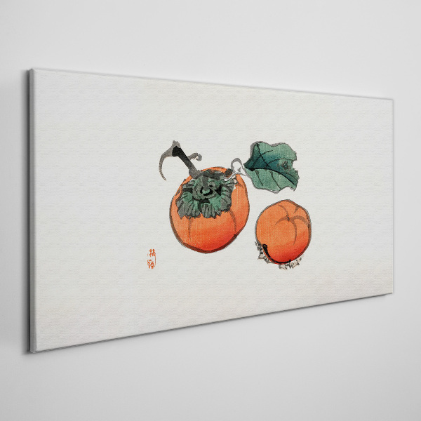 Persimmons on a light background Print on canvas