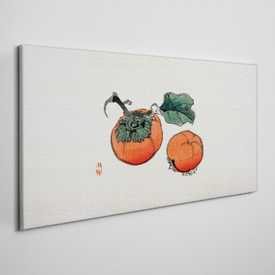 Persimmons on a light background Print on canvas