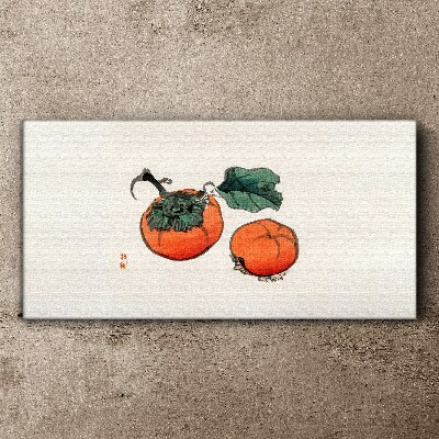 Persimmons on a light background Print on canvas