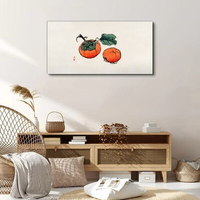 Persimmons on a light background Print on canvas