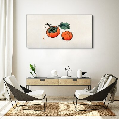 Persimmons on a light background Print on canvas