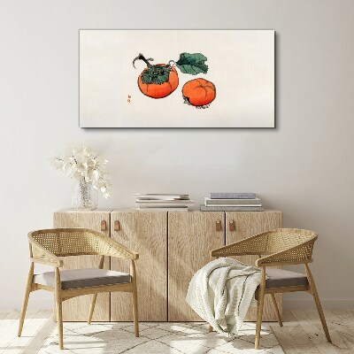 Persimmons on a light background Print on canvas