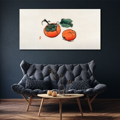 Persimmons on a light background Print on canvas