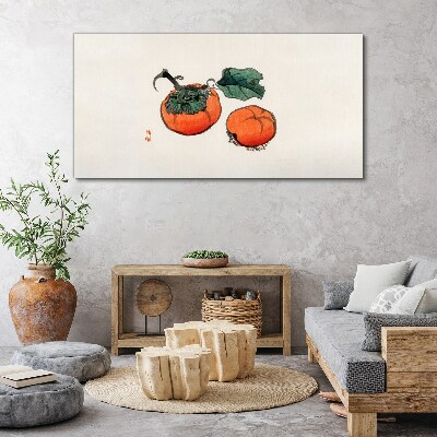 Persimmons on a light background Print on canvas