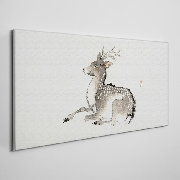 A calm deer in delicate shades Canvas wall art