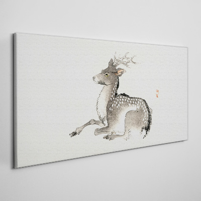 A calm deer in delicate shades Canvas wall art