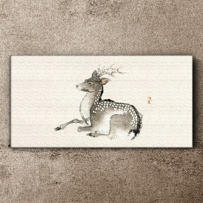 A calm deer in delicate shades Canvas wall art