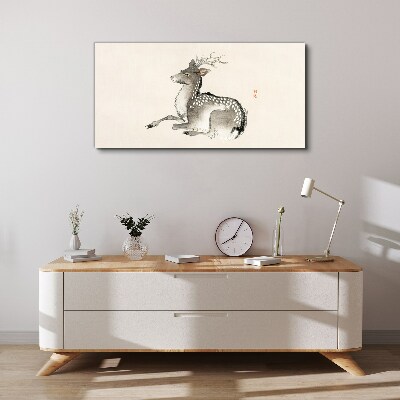 A calm deer in delicate shades Canvas wall art