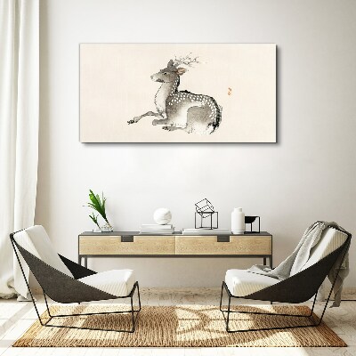 A calm deer in delicate shades Canvas wall art