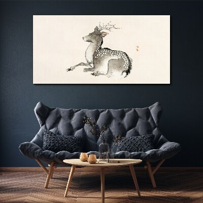 A calm deer in delicate shades Canvas wall art