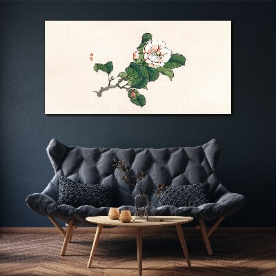 Magnolia flower on a branch Print on canvas
