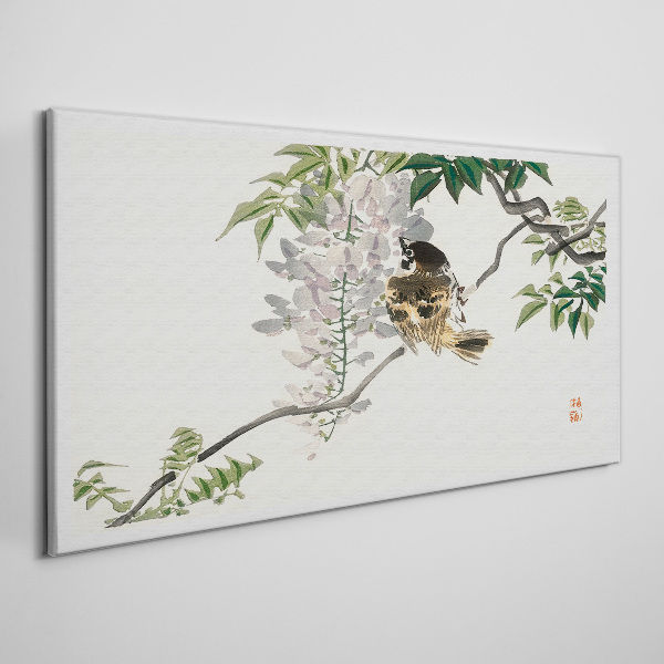 A winged friend on a branch Print on canvas