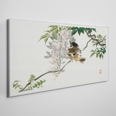 A winged friend on a branch Print on canvas