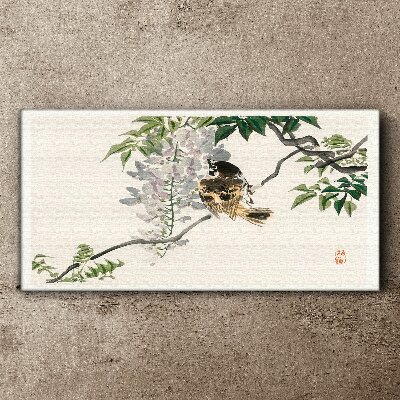 A winged friend on a branch Print on canvas