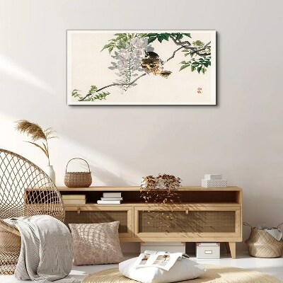 A winged friend on a branch Print on canvas