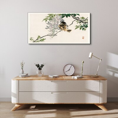 A winged friend on a branch Print on canvas