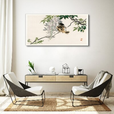 A winged friend on a branch Print on canvas