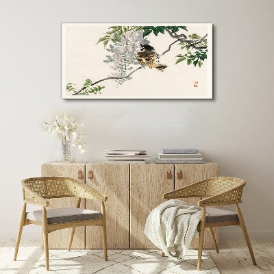 A winged friend on a branch Print on canvas