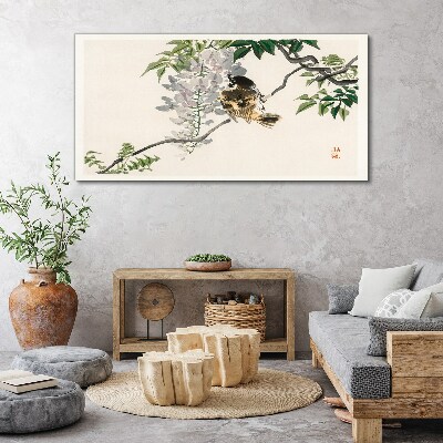A winged friend on a branch Print on canvas