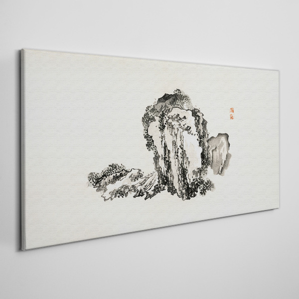 Landscape in black and white Canvas wall art