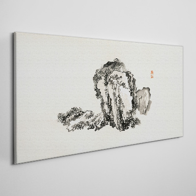 Landscape in black and white Canvas wall art