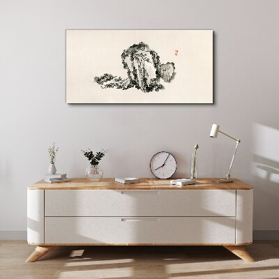 Landscape in black and white Canvas wall art