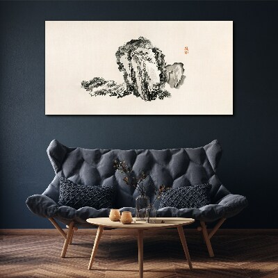 Landscape in black and white Canvas wall art