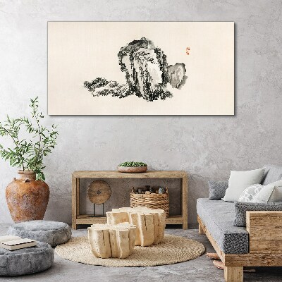 Landscape in black and white Canvas wall art