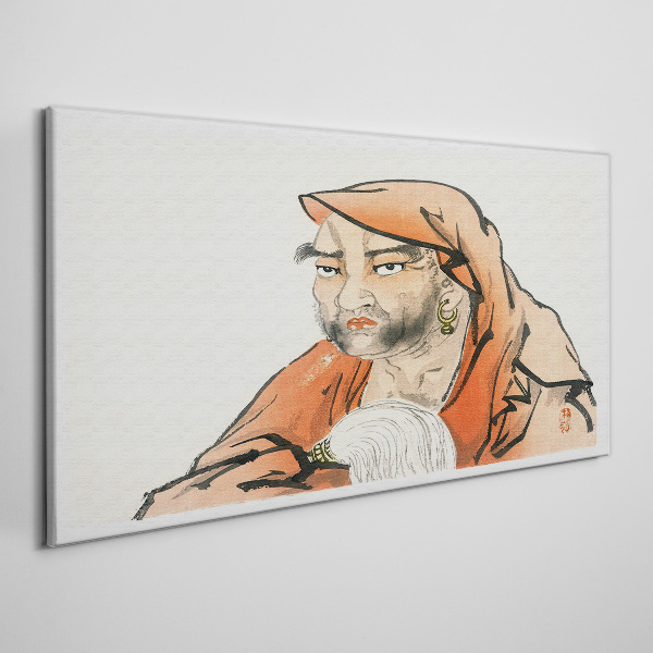 Portrait of a woman in traditional costume Print on canvas