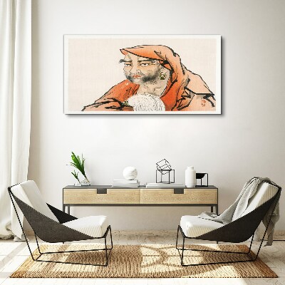 Portrait of a woman in traditional costume Print on canvas