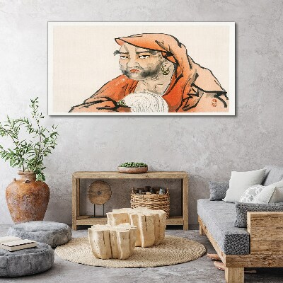 Portrait of a woman in traditional costume Print on canvas