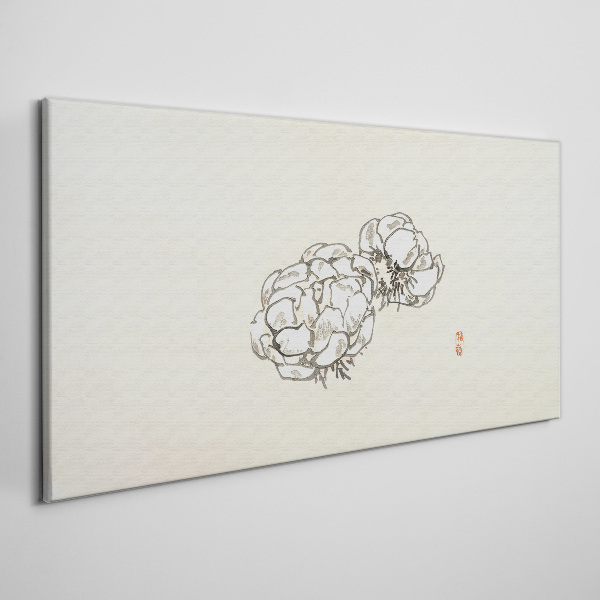 Flowers on a light background Canvas wall art