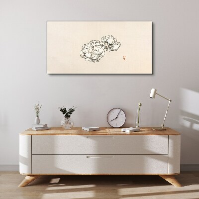 Flowers on a light background Canvas wall art