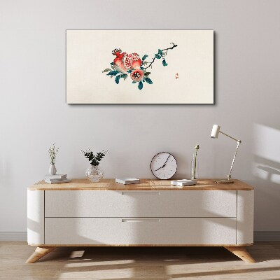 Floral arrangement with pomegranate Print on canvas
