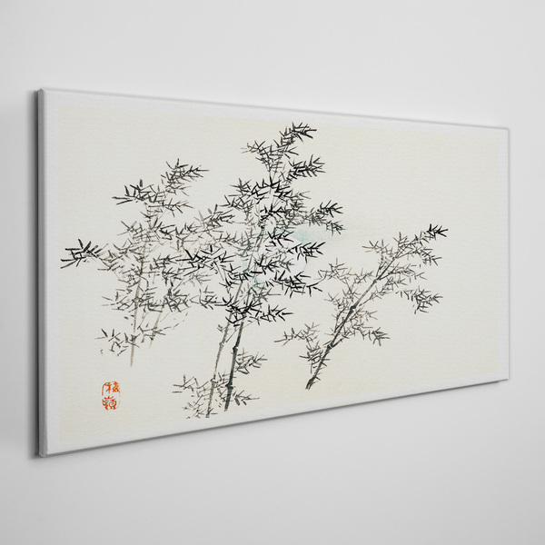 Bamboo reflections in delicate shades Canvas wall art
