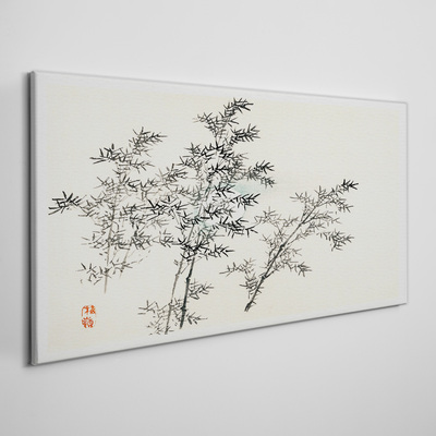 Bamboo reflections in delicate shades Canvas wall art