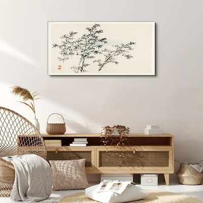 Bamboo reflections in delicate shades Canvas wall art