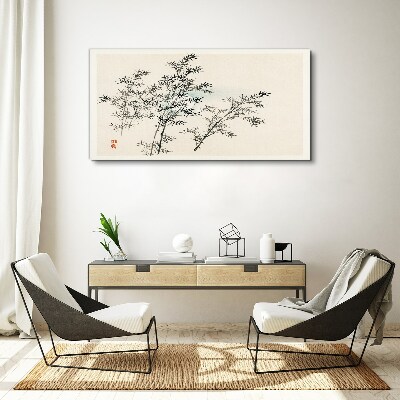 Bamboo reflections in delicate shades Canvas wall art