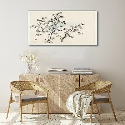 Bamboo reflections in delicate shades Canvas wall art