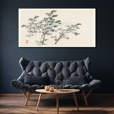 Bamboo reflections in delicate shades Canvas wall art