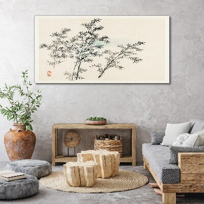 Bamboo reflections in delicate shades Canvas wall art