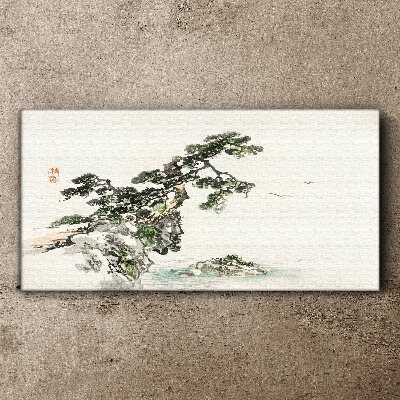 Abstraction tree coast Canvas Wall art